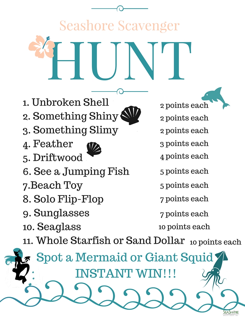 Seashore Scavenger Hunt Post